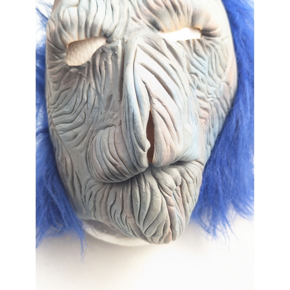 VTG Halloween Mask Creepy Old Man Blue Hair Latex Horror Costume‎ Sri Lanka - Picture 5 of 7